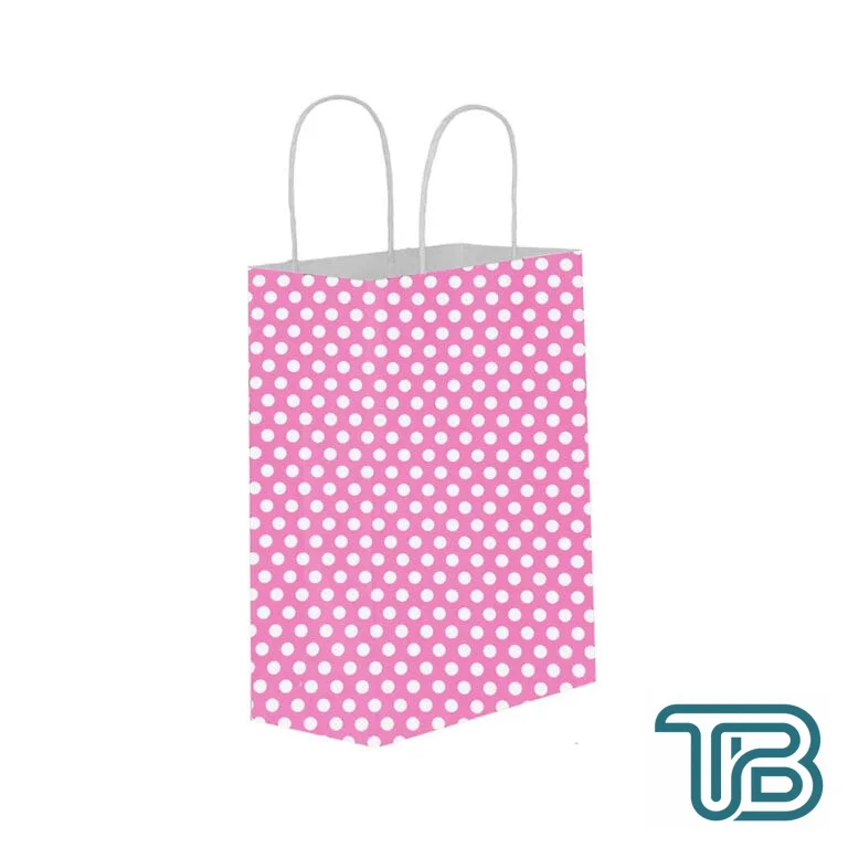 Kağıt Hediye Çantası Küçük Boy Puantiyeli 18X24 (25 Adet) Puantiyeli Pembe - Eminönü ToptanS | Ticaretin Kalbinden