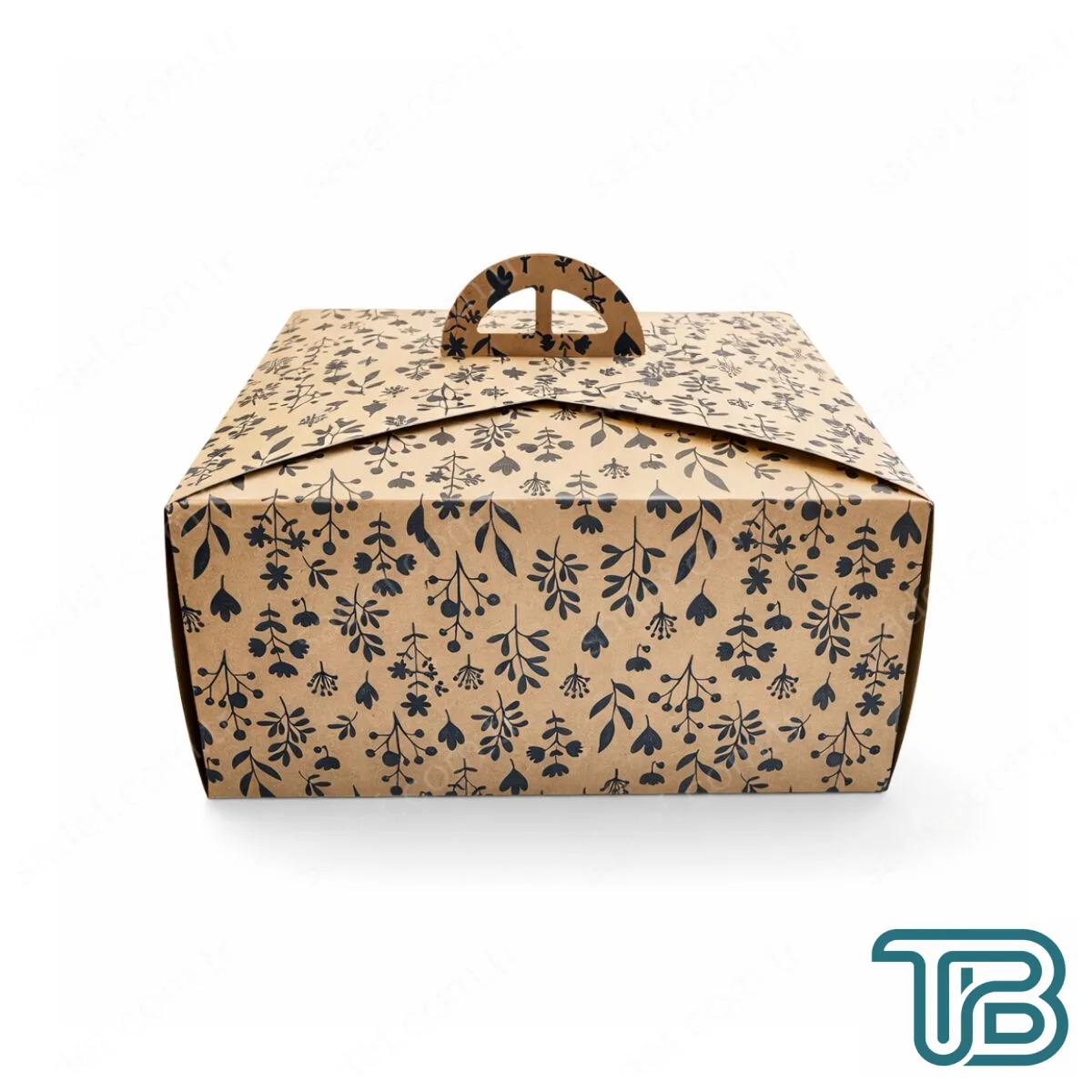 KRAFT SAPLI NO:1 KARE TURTA KUTUSU ( 21X21X13 CM ) 50 AD