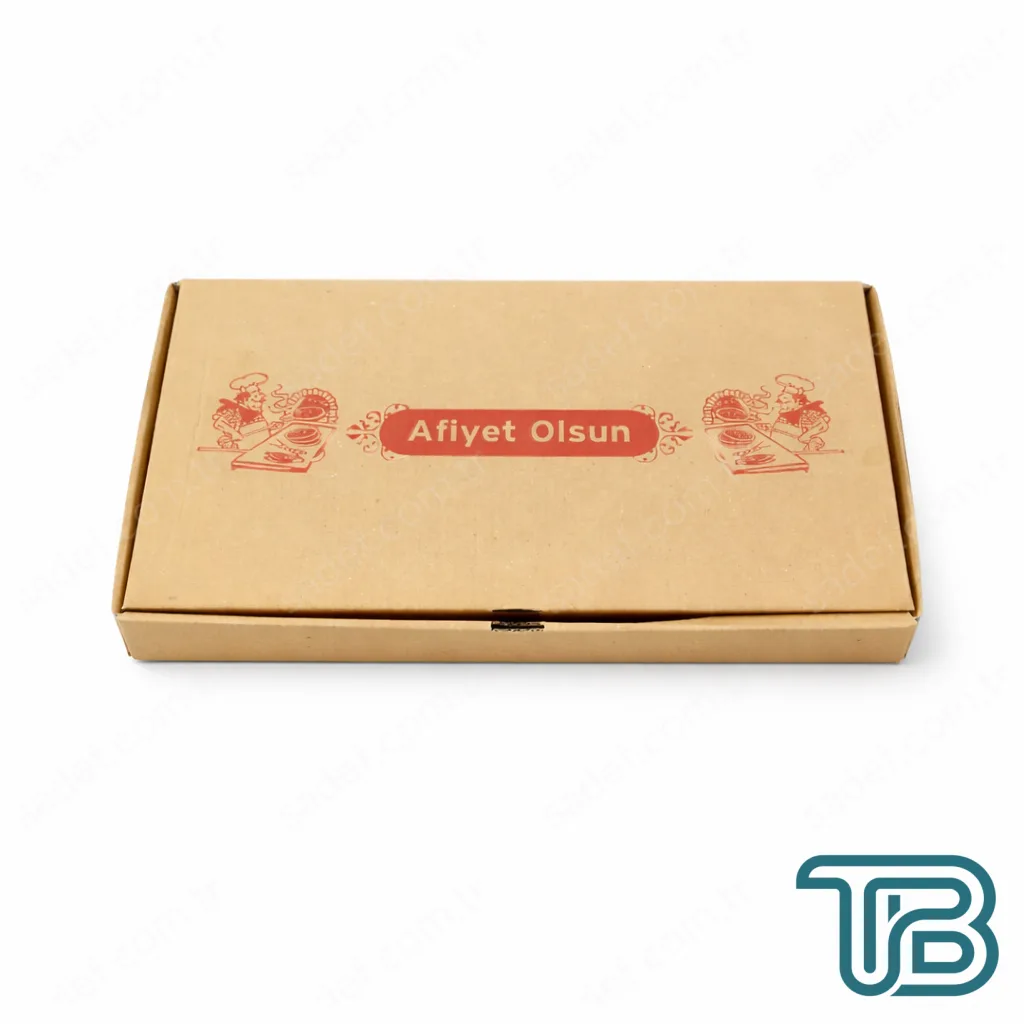 KRAFT OLUKLU 30X16X4 CM YUVARLAK LAHMACUN KUTUSU 100 ADET