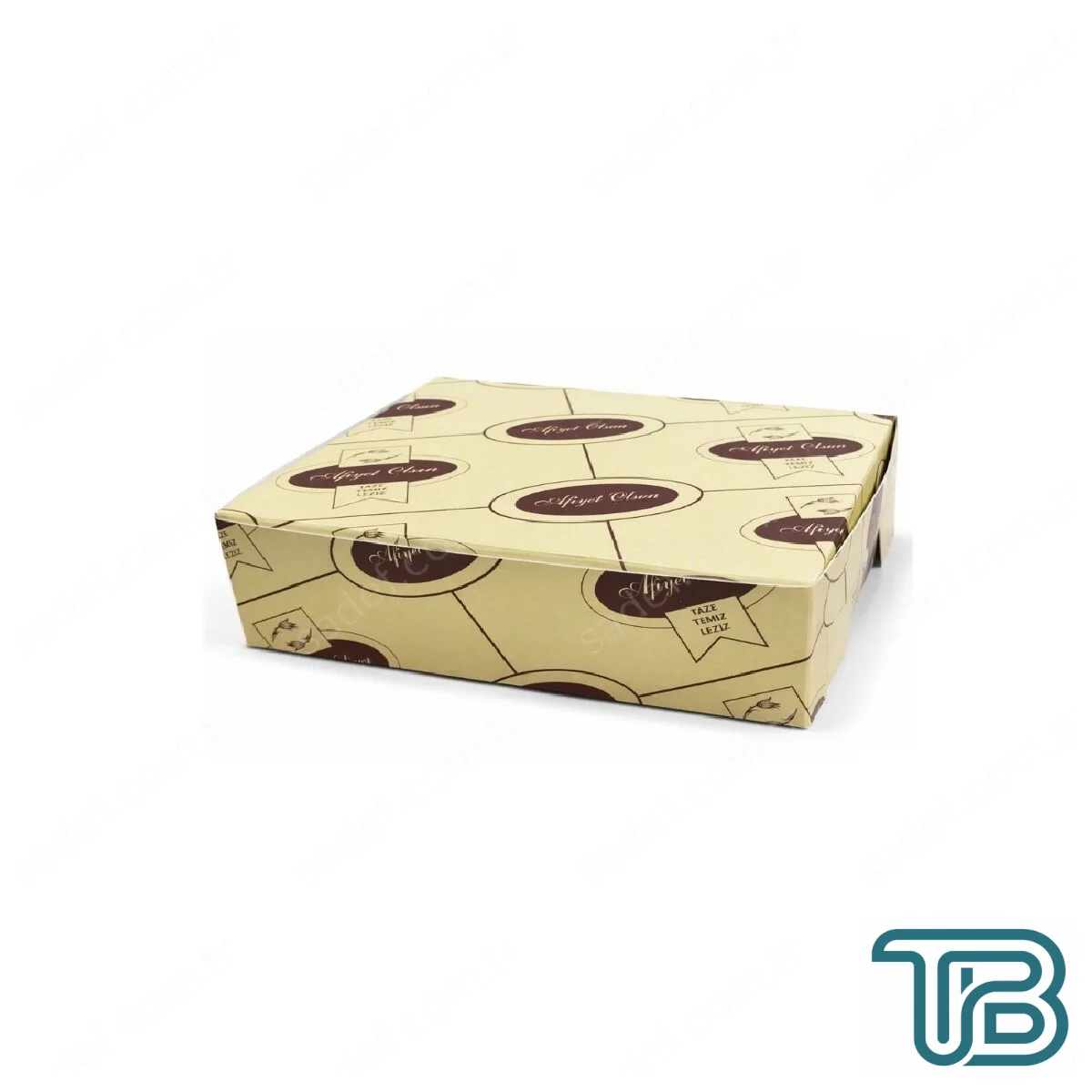 AFİYET OLSUN FOLYOLU KURU PASTA KUTUSU 350 GR ( 14X14X6 CM ) 100 AD