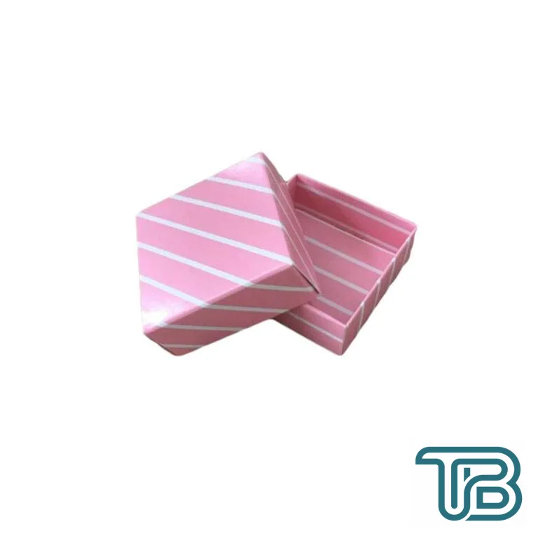 Komple Karton Kutu 5X5X2.2 CM (50 Adet) Çizgili Pembe - Eminönü ToptanS | Ticaretin Kalbinden