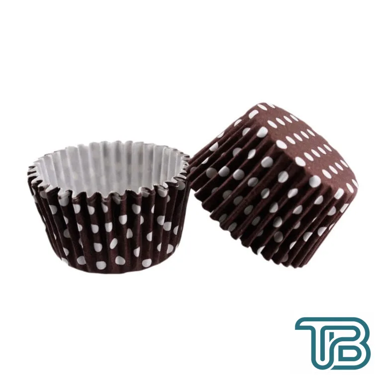 Cupcake Kalıbı Pet Kapsül Kek Kalıbı 48X34 MM (100 Adet) Puantiyeli Kahverengi - Eminönü ToptanS | Ticaretin Kalbinden