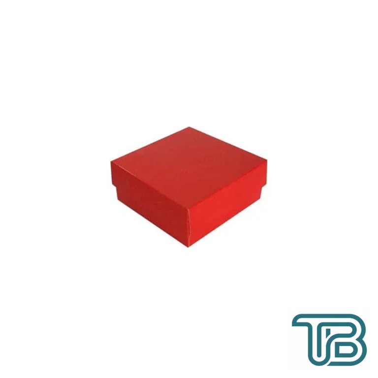 Komple Karton Kutu Düz Renk 7X7X2.2 CM (25 Adet) Kırmızı - Eminönü ToptanS | Ticaretin Kalbinden