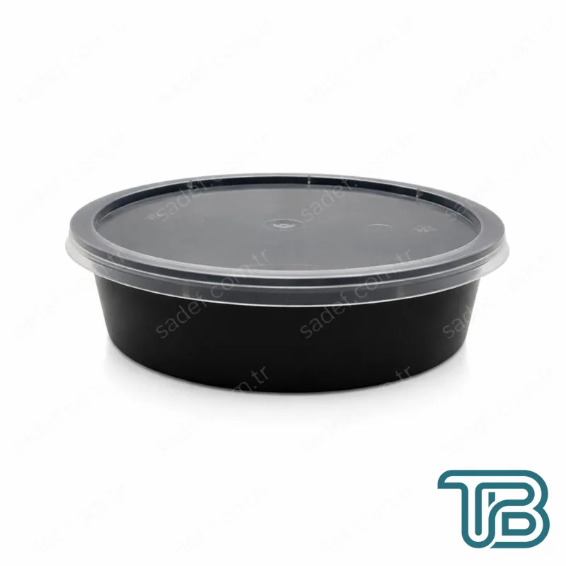 250 CC ( 8 OZ ) YUVARLAK MİKRODALGA IML SİYAH 14 GR KAP + KAPAK 500 ADET