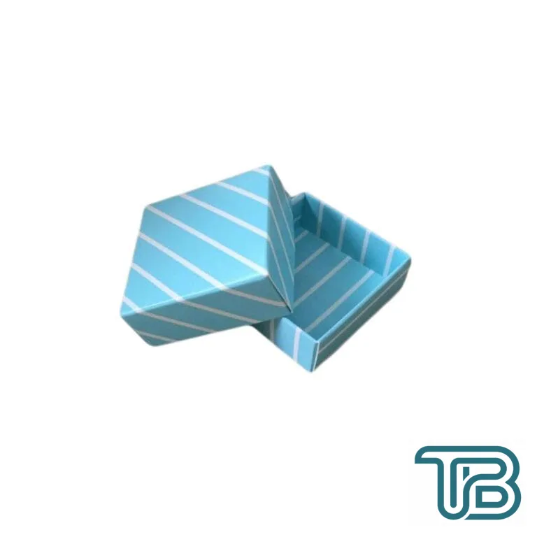 Komple Karton Kutu 5X5X2.2 CM (50 Adet) Çizgili Mavi - Eminönü ToptanS | Ticaretin Kalbinden