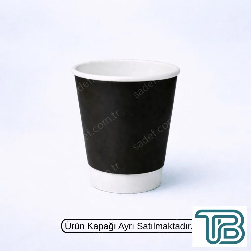 SİYAH DOUBLE WALL 8 OZ BASKISIZ KARTON BARDAK SICAK 500 ADET