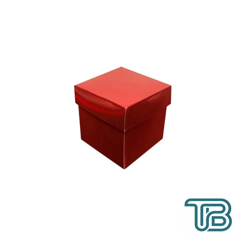 Metalize Parlak Komple Karton Kutu Düz Renk 6X6X6 CM (25 Adet) Kırmızı - Eminönü ToptanS | Ticaretin Kalbinden