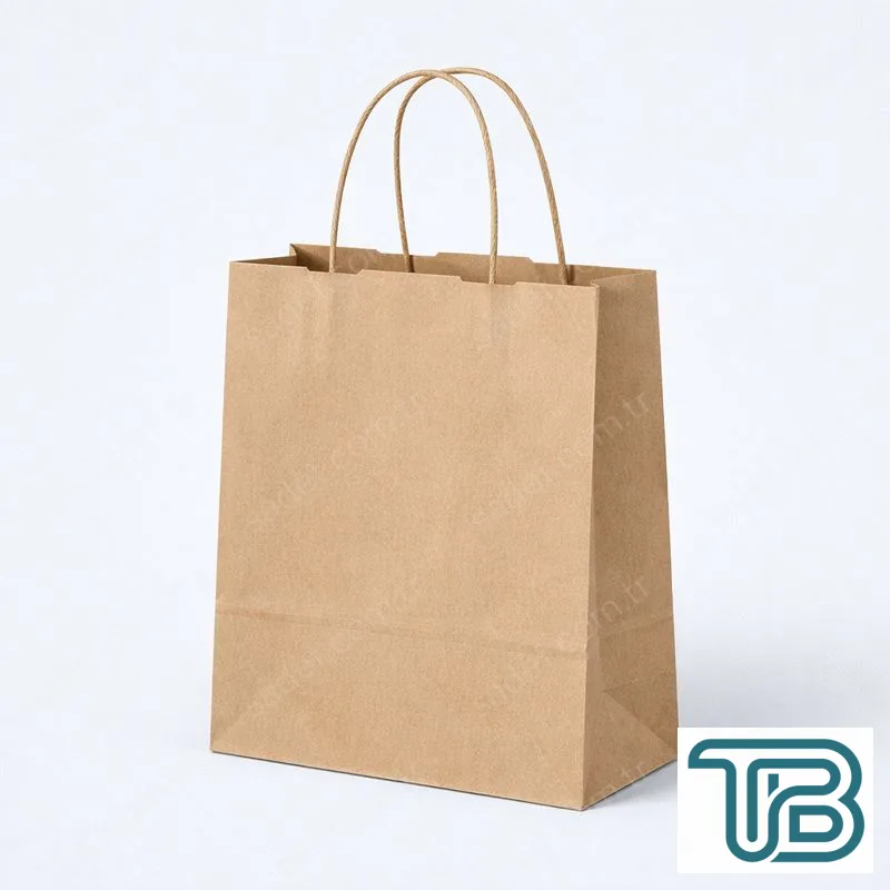 BÜKÜM SAPLI KRAFT KAĞIT ÇANTA 18X24X8 CM 400 ADET