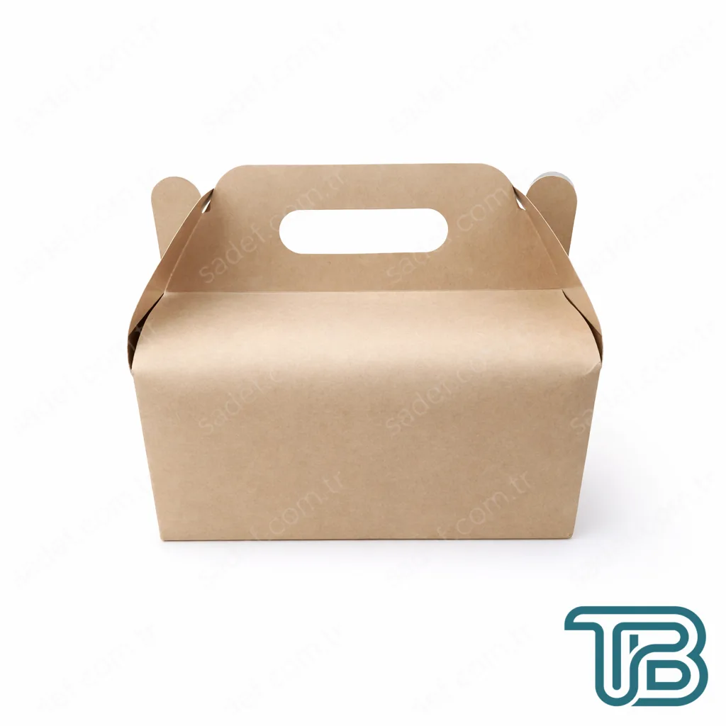 KRAFT SAPLI BURGER KUTUSU 21X10X13 ( BASKISIZ ) 100 ADET