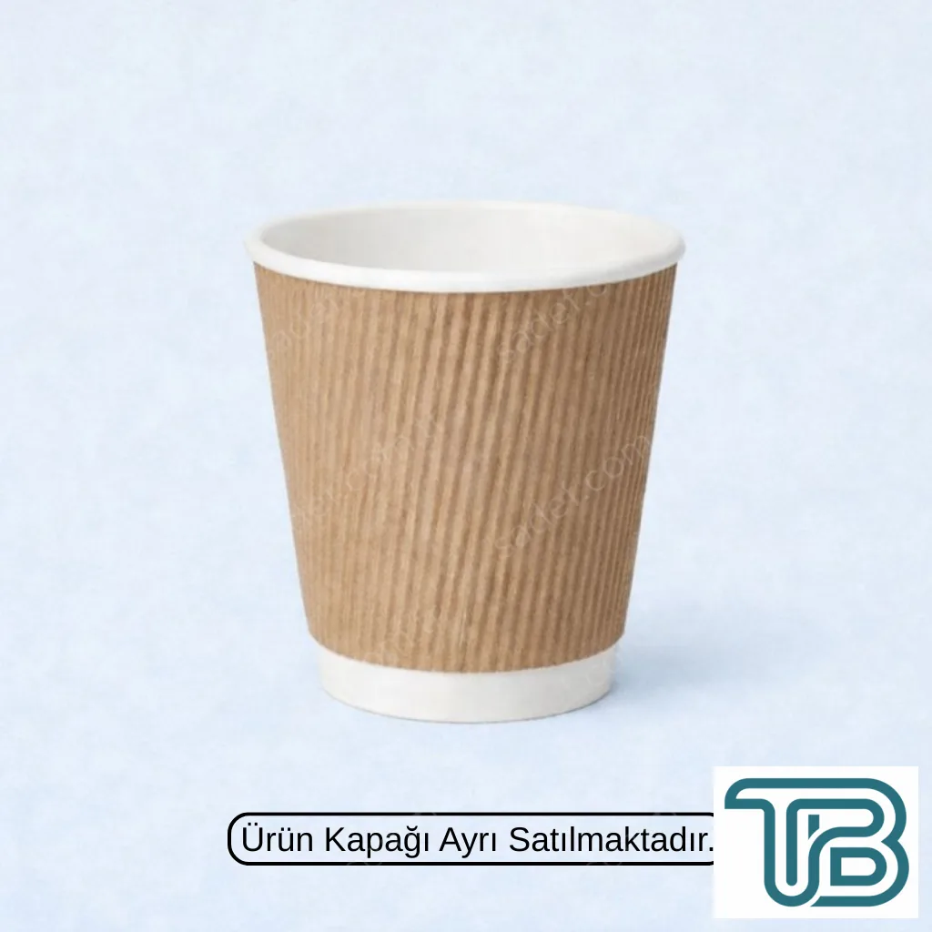 KRAFT RIPPLE 8 OZ BASKISIZ KARTON BARDAK SICAK 500 ADET