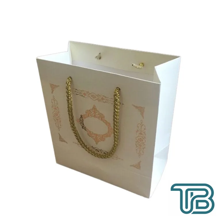 Karton İpsaplı Hediye Çantası Saray Desenli GOLD 15X17X8 10 Adet Krem - Eminönü ToptanS | Ticaretin Kalbinden