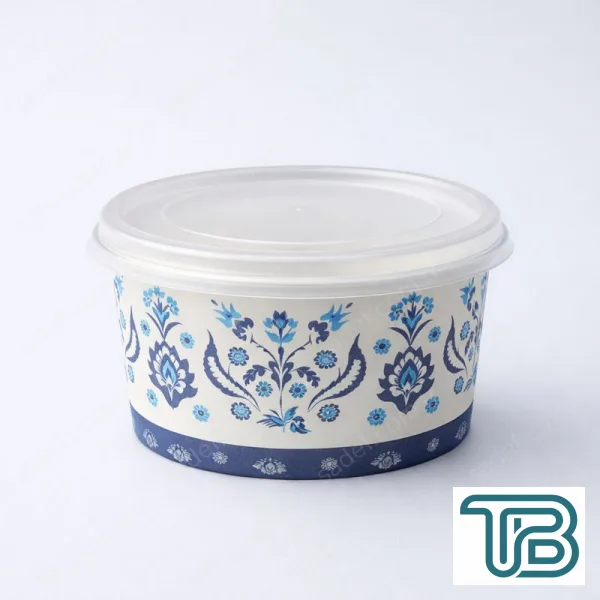 CEK - METROSAN 14 OZ BASKILI KARTON ÇORBA KASE + KAPAK 100 ADET