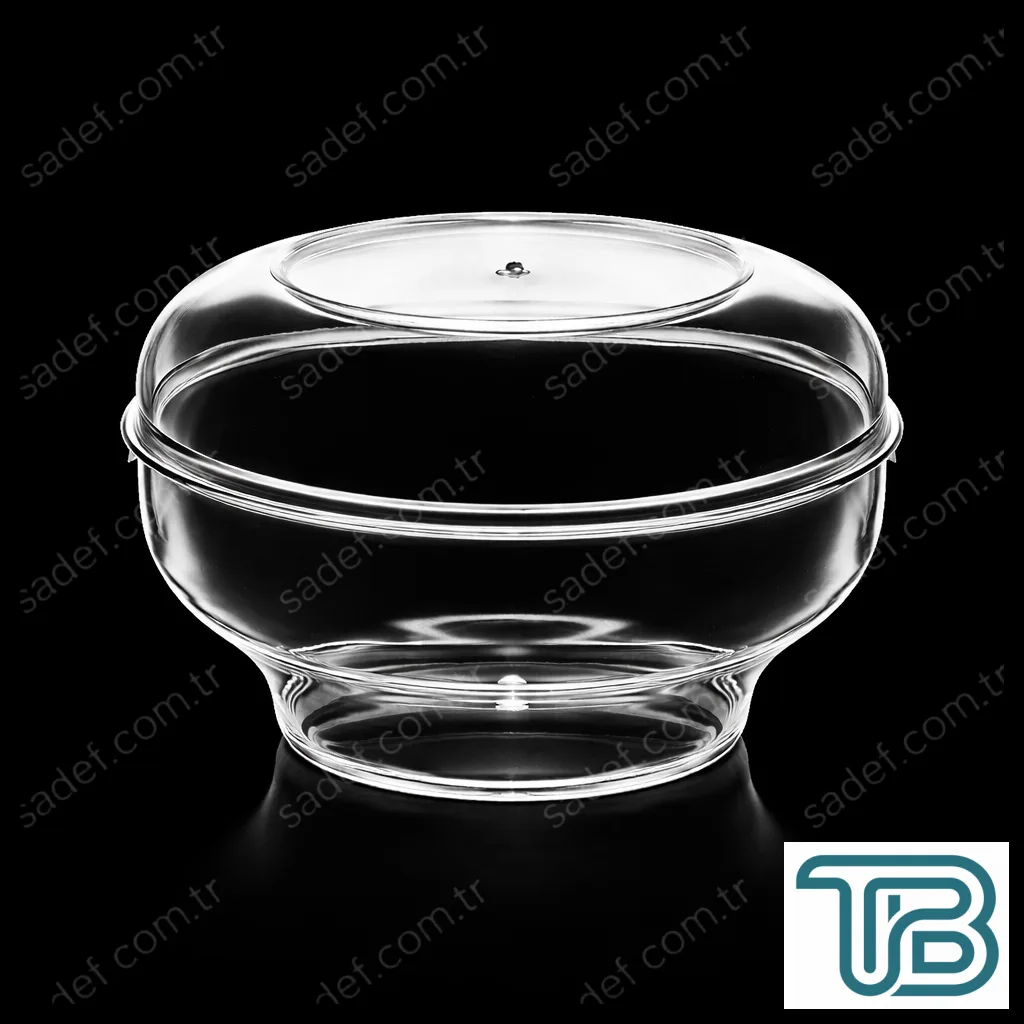 MAY305 KRİSTAL 220 CC ROYAL PUDİNG KASE + KAPAK ŞEFFAF 450 ADET