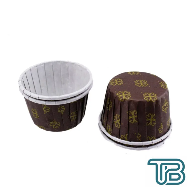 Cupcake Kalıbı Büyük Boy 62*40MM DESENLİ (50 Adet ) Fume Yaprak Desenli - Eminönü ToptanS | Ticaretin Kalbinden
