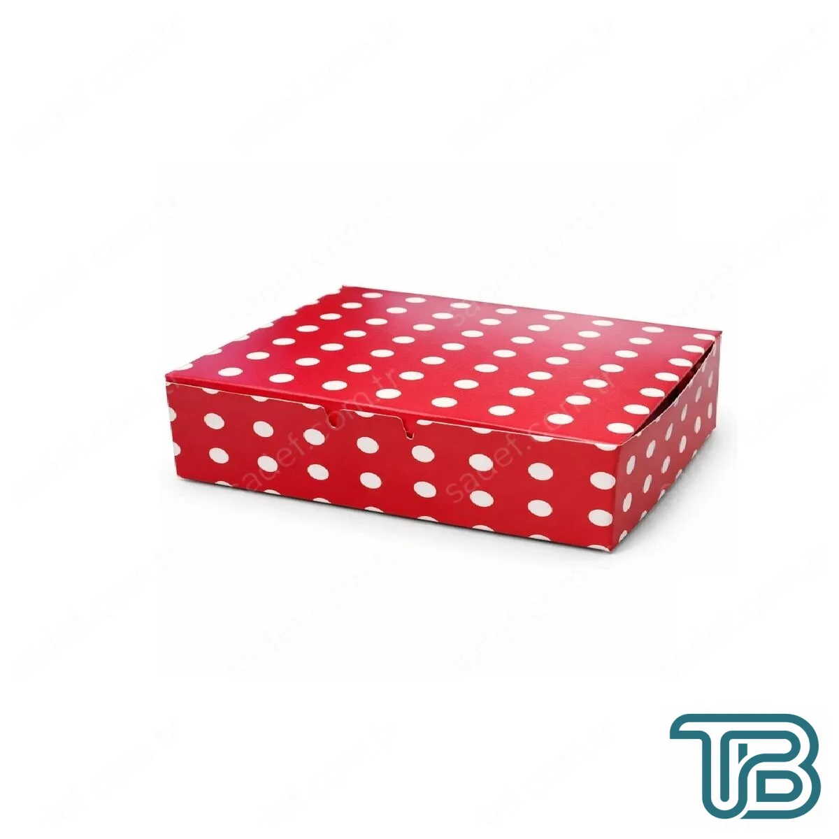 PUANTİYELİ FOLYOLU KURU PASTA KUTUSU 350 GR ( 14X14X6 CM ) 100 AD