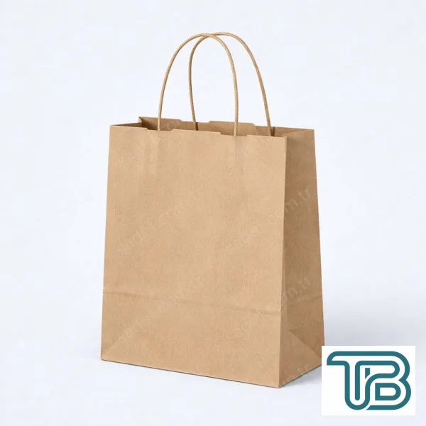 BÜKÜM SAPLI KRAFT KAĞIT ÇANTA 18X24X8 CM 100 ADET