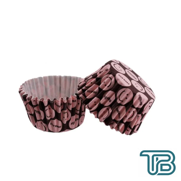 Cupcake Kalıbı Pet Kapsül Kek Kalıbı 48X34 MM (100 Adet) Pembe Emoji - Eminönü ToptanS | Ticaretin Kalbinden