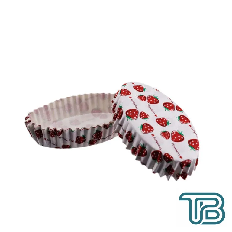 Cupcake Kalıbı Pet Kapsül Oval Çilek Desenli Kek Kalıbı (100 Adet) - Eminönü ToptanS | Ticaretin Kalbinden
