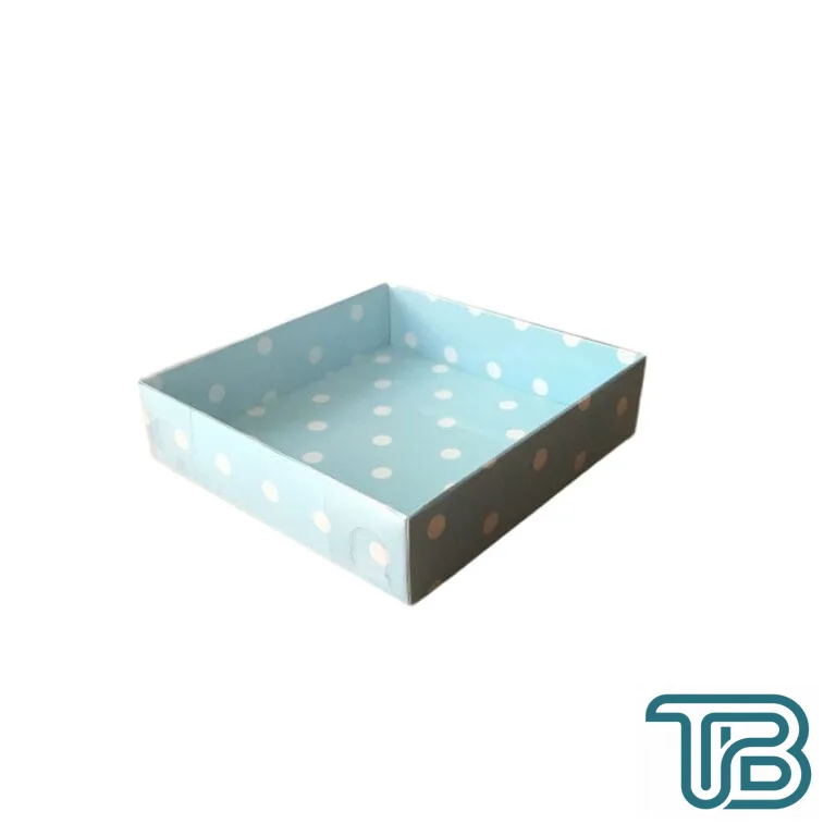 Asetat Kapaklı Karton Kutu 10X10X3 CM (50 Adet) Puantiyeli Mavi - Eminönü ToptanS | Ticaretin Kalbinden