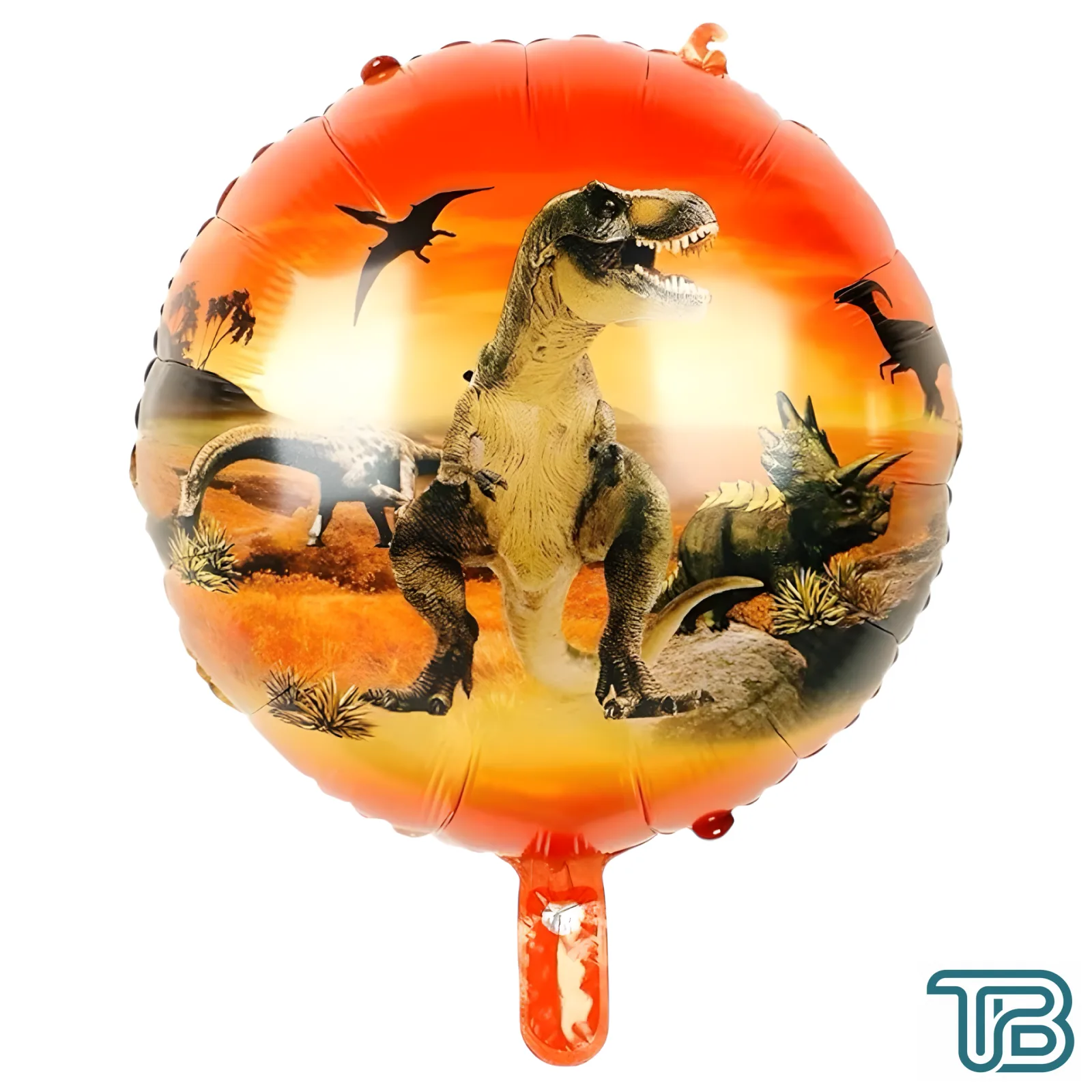 Toptan 18” Yuvarlak Dinozor Folyo Balon