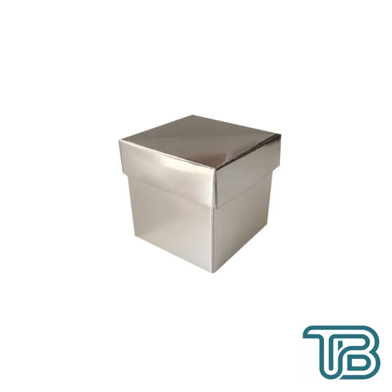 Metalize Parlak Komple Karton Kutu Düz Renk 6X6X6 CM (25 Adet) Gümüş - Eminönü ToptanS | Ticaretin Kalbinden