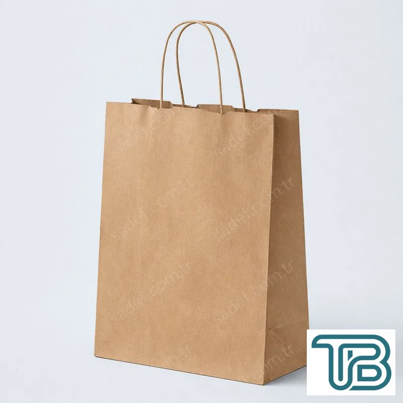 BÜKÜM SAPLI KRAFT KAĞIT ÇANTA 32X40X12 CM 100 ADET