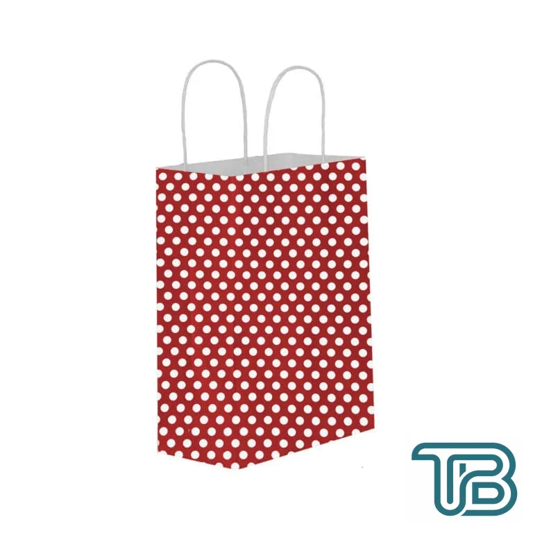 Kağıt Hediye Çantası Küçük Boy Puantiyeli 18X24 (25 Adet) Puantiyeli Kırmızı - Eminönü ToptanS | Ticaretin Kalbinden