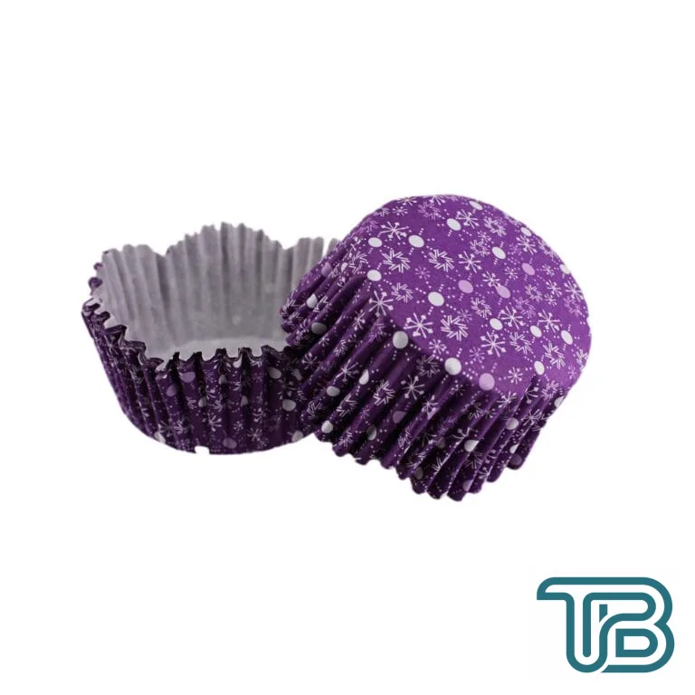 Cupcake Kalıbı Pet Kapsül Kar Desenli Mor Dalgalı Kek Kalıbı 65X38 MM (100 Adet) - Eminönü ToptanS | Ticaretin Kalbinden