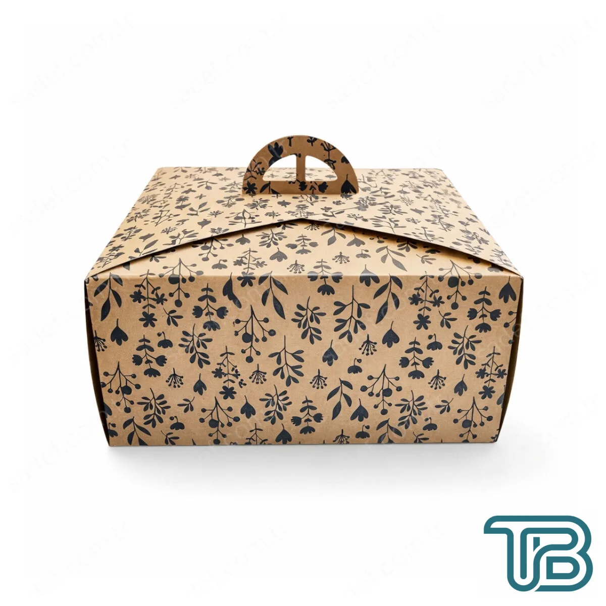 KRAFT SAPLI NO:2 KARE TURTA KUTUSU ( 25X25X13 CM ) 50 AD