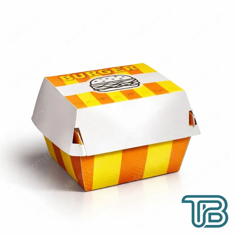 OREGO BASKILI HAMBURGER KUTUSU ( 9X9X7 KÜÇÜK BOY 150 ADET