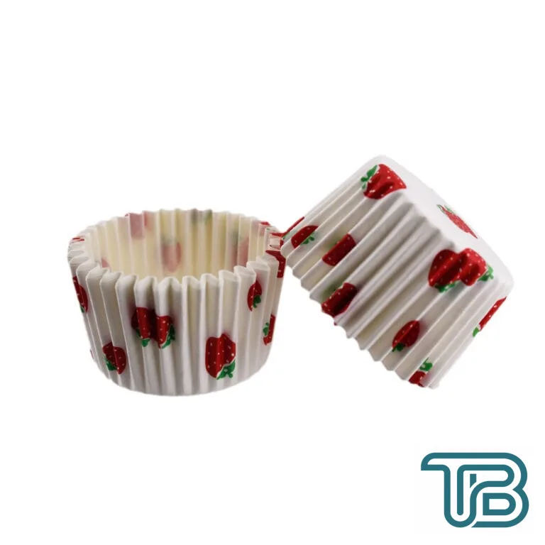 Cupcake Kalıbı Pet Kapsül Kek Kalıbı 52X45 MM (100 Adet) Çilek Desenli - Eminönü ToptanS | Ticaretin Kalbinden