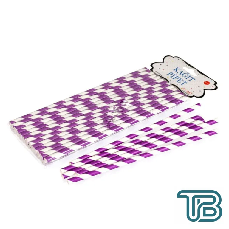 Pipet Kağıt Spiral Modeli (25 Adet) Mor - Eminönü ToptanS | Ticaretin Kalbinden