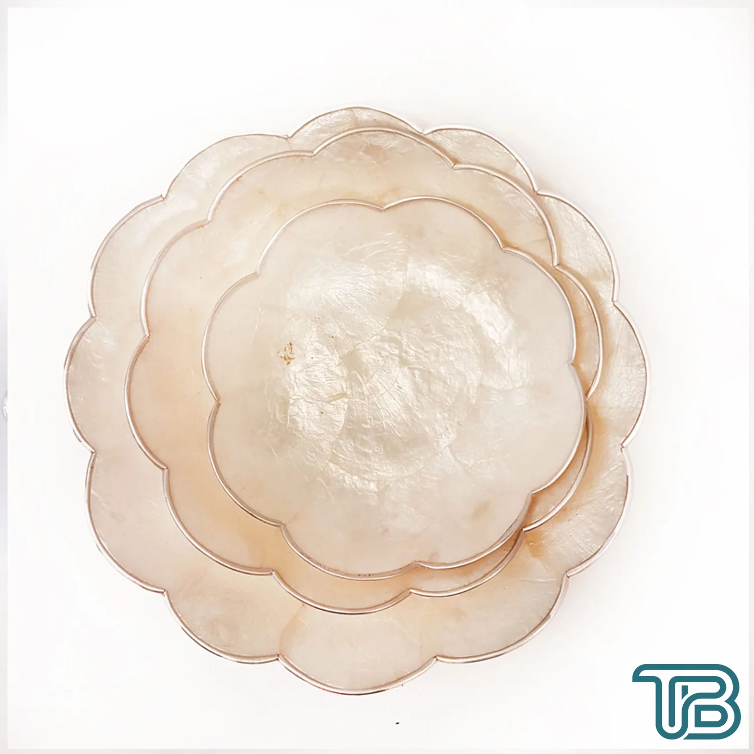 Capiz Üçlü Set -Yuvarlak Sedef 23 CM - Eminönü ToptanS | Ticaretin Kalbinden