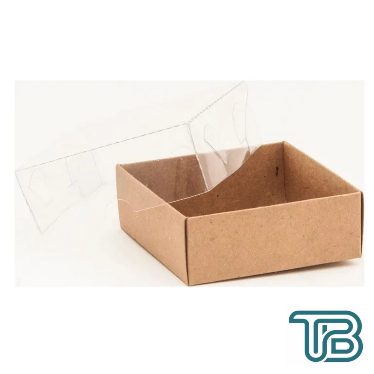 Asetat Kapaklı Karton Kutu 10X10X3 CM (50 Adet) Kraft - Eminönü ToptanS | Ticaretin Kalbinden