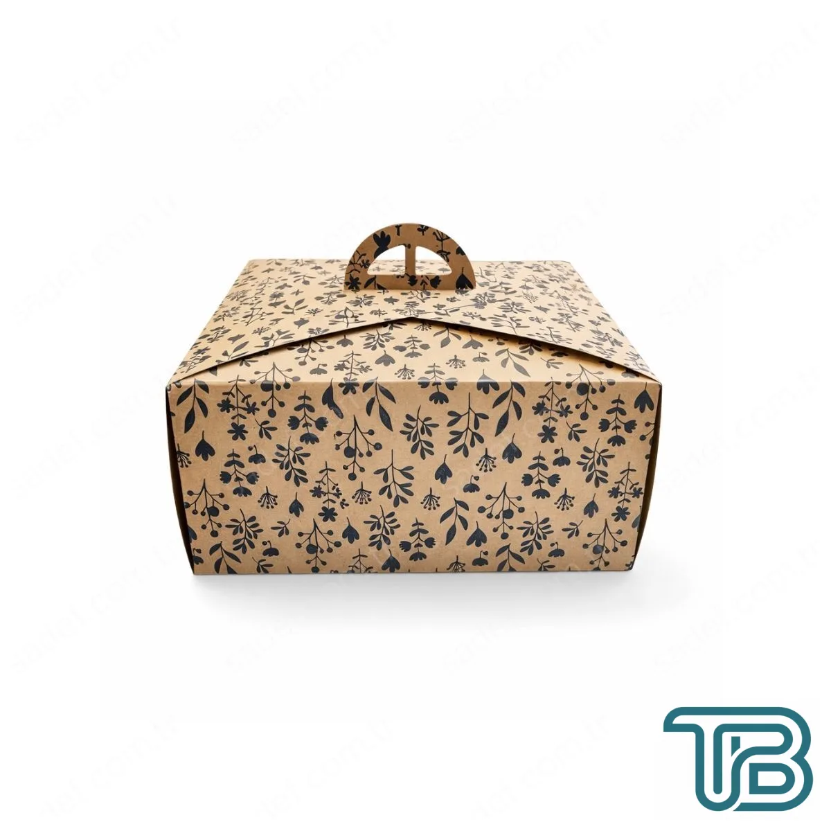 KRAFT SAPLI NO:0 KARE TURTA KUTUSU ( 19X19X13 CM ) 50 AD