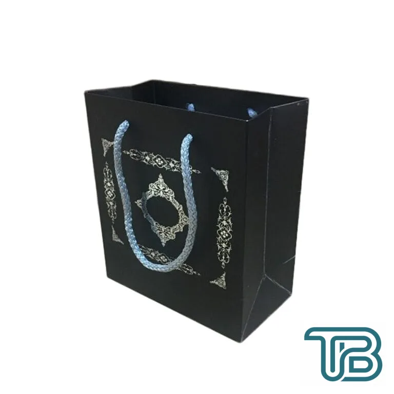 Karton İpsaplı Hediye Çantası Saray Desenli Gümüş 15X17X8 10 Adet Siyah - Eminönü ToptanS | Ticaretin Kalbinden